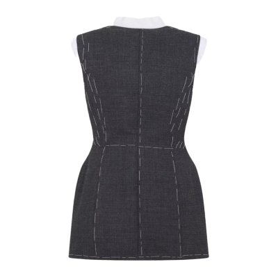 THE SLEEVELESS WOOL VEST TAILORED STITCHING